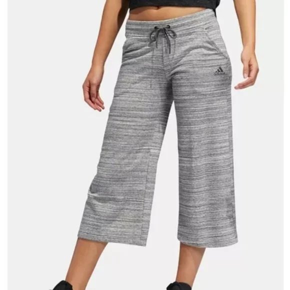 Adidas Culotte Pants. NWT. Women's. Grey. XLarge. Draw string. Cropped. Wide Leg - Picture 1 of 7